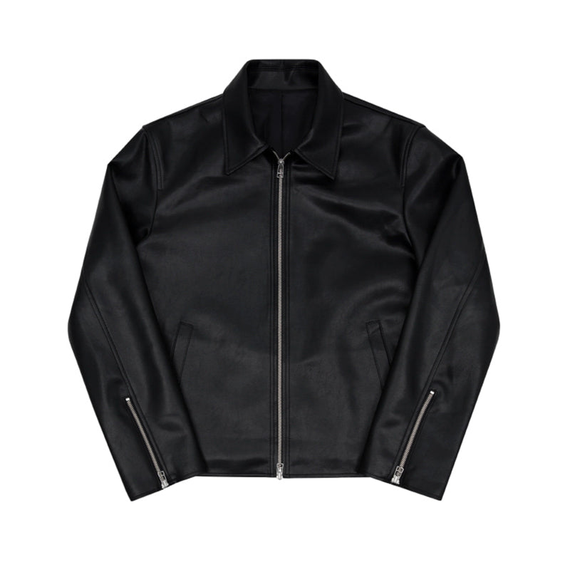 Halloy™ Minimal Motorcycle PU Leather Jacket