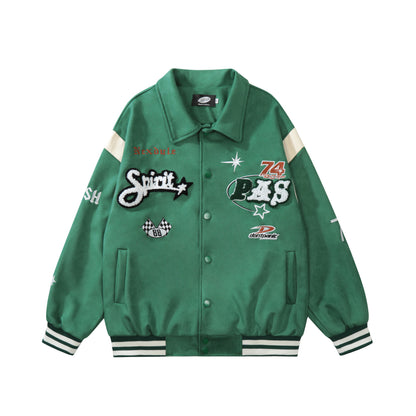 Halloy™ Flocking Embroidered Letter Jacket